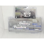 Greenlight 1:64 Chevrolet Silverado 1500 2023 and Chevrolet S-10 Baja 1989 American Thunder with Flatbed Trailer